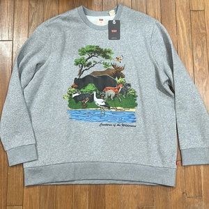 Levi’s Wilderness Crewneck Sweatshirt XXL Grey Brand New with Tags